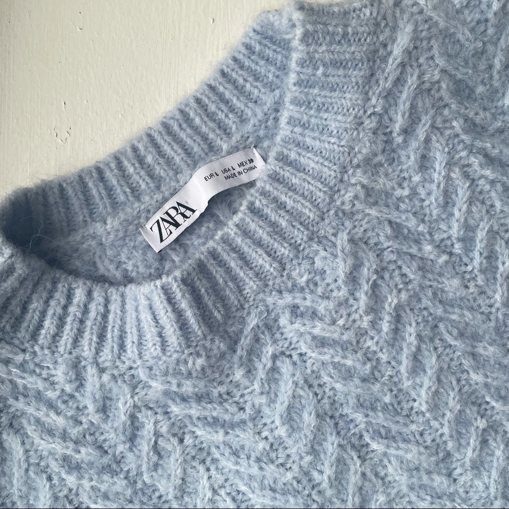 Zara Light Blue Knit Vest (L)